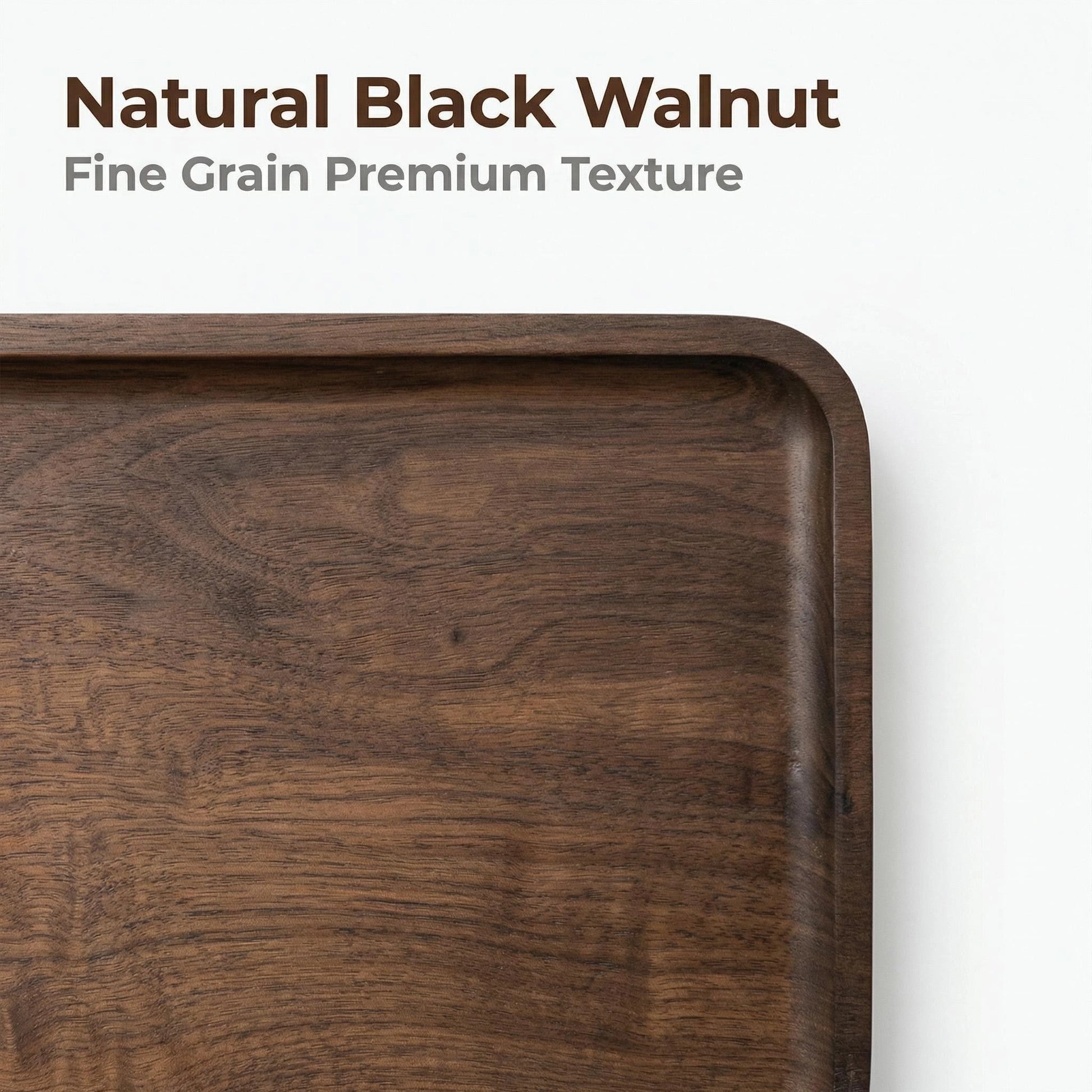 Natural walnut wood grain detail showing unique variation and warm tone.